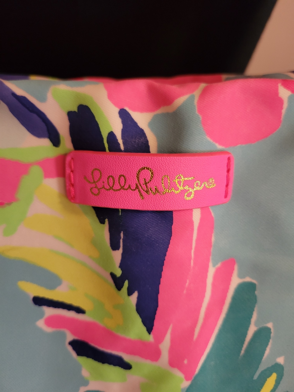 Lilly Pulitzer Packable Tote Bag in Topical Hot Pink Print - Picture 3 of 6